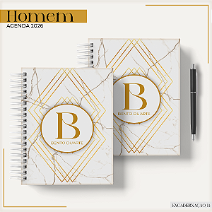 Agenda Masculina 2026 Personalizada | Basic Gold