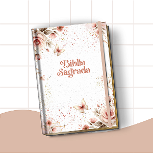 Bíblia Letra Hiper Plus com Harpa – Leitura Confortável e Edição Completa | Leão Floral Rosa