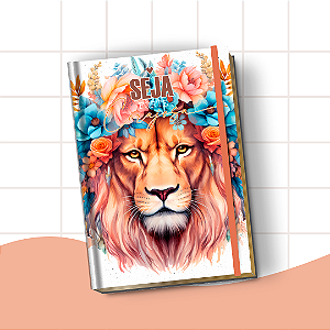 Bíblia Letra Hiper Plus com Harpa – Leitura Confortável e Edição Completa | Leão Floral Laranja