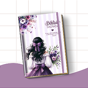 Bíblia Letra Hiper Plus com Harpa – Leitura Confortável e Edição Completa | Menina Morena Roxo