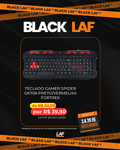 Teclado Gamer Spider GK706 Preto/Vermelho FORTREK