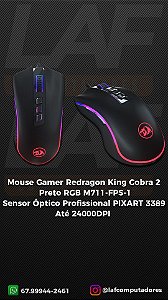 Mouse Gamer King cobra (Cobra FPS) 12000Dpi Preto M711-FPS Redragon