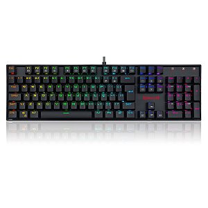 Teclado Mecânico Gamer Redragon Mitra Preto RGB Switch Marrom K551RGB-1