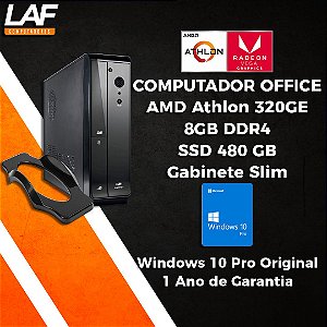 Computador Office LAF, AMD Athlon 320GE, 8GB DDR4, SSD 480GB, Gabinete Slim