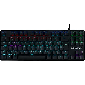Teclado Gamer Mecânico Fortrek Black Hawk Compact Rainbow Switch Marrom