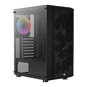 Gabinete Gamer Aerocool Hive Preto RGB Lateral Vidro