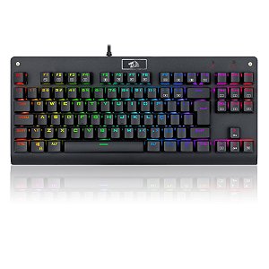 Teclado Mecânico Gamer Redragon Dark Avenger Preto RGB Switch Vermelho K568RGB-2