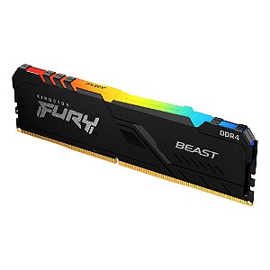 Memória Kingston Fury Beast RGB 8GB DDR4 3200Mhz CL16 Preto KF432C16BBA/8