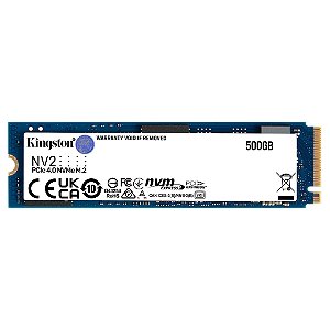 SSD 500GB Kingston NV2 M.2 2280 PCIe NVMe Leitura: 3500 MB/s e Gravação: 2100 MB/s SNV2S/500G