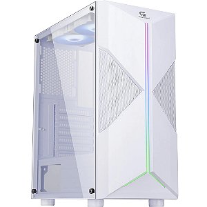 Gabinete Gamer Fortrek Holt Mid Tower RGB Branco