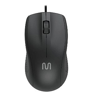 Mouse Com Fio Large Conexão USB 1200 dpi Cabo de 120cm 3 Botões Tamanho Grande Preto - MO308