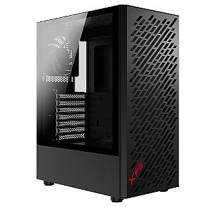 Gabinete Gamer XPG Valorair Mid tower ATX Lateral em Vidro 4x Cooler Fan Preto VALORAIRMT-BKCWW