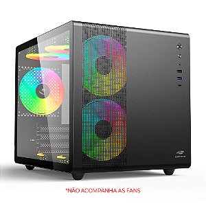 Gabinete Aquarius MT-G710BK Sem Fonte Sem Fans C3Tech Gaming