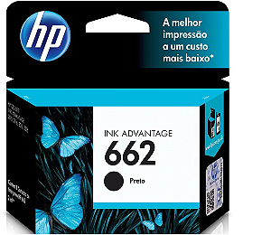 Cartucho HP 662 preto Original (CZ103AB) Para HP Deskjet Ink Advantage 1516, 2516, 2546, 2646, 3516, 3546, 4646
