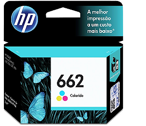 Cartucho HP 662 Colorido Original (CZ104AB) Para HP Deskjet Ink Advantage 1516, 2516, 2546, 2646, 3516, 3546, 4646