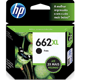 Cartucho HP 662XL preto Original (CZ105AB) Para HP DeskJet Ink Advantage 1516, 2516, 2546, 2646, 3516, 3546, 4646