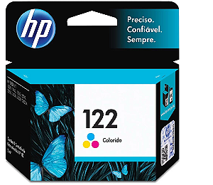 Cartucho de tinta HP 122 Colorido Original (CH562HB) HP Deskjet 1000, 1050, 1055, 2000, 2050, 3000, 3050, 3050A - CX 1 UN