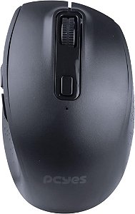 Mouse Sem Fio PCYes REC100 Recarregável Wireless + Bluetooth 1800DPI Silent Click - PMRWMDSCB