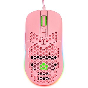 Mouse Gamer VX Gaming VOID Com Led Rgb 7600 Dpi Rosa Com Cabo Usb 1.8 Metro - Mgv120R