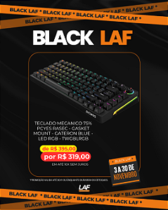 Teclado Mecanico 75% Pcyes Rasec - Gasket Mount - Gateron Blue - Led Rgb - Twgblrgb
