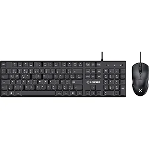 Kit Mouse e Teclado Fortrek C13 Office USB ABNT2 Preto