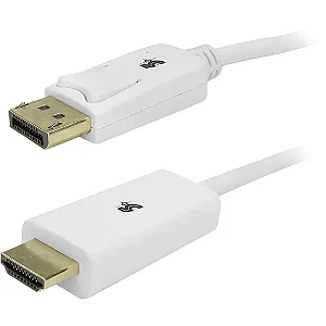 Cabo Displayport Para HDMI 2M Com Trava Branco 5+