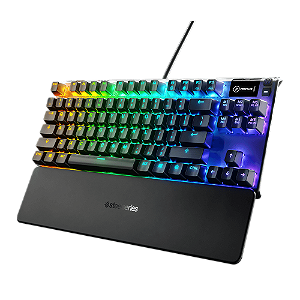 Teclado Mecânico Steelseries Apex 7 TKL RGB Switch Red Oled Display US Preto - 64646