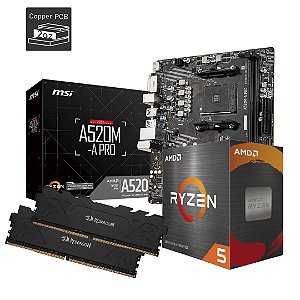Kit Upgrade LAF, AMD Ryzen 5 5600T, Placa Mãe A520M, 16GB 2x8GB DDR4 3200Mhz