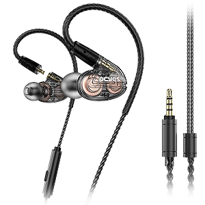 Fone de Ouvido Pcyes Kheper 2 Drivers Dinamicos Intra Auricular P3 3,5Mm Cabo Destacável 1,6M - Fpkh2Dd
