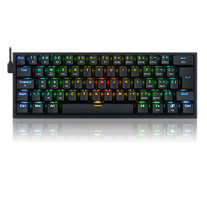 Teclado Mecânico Gamer Sem fio Redragon Fizz Pro RGB Preto Switch Azul K616-RGB-B (PT-BLUE)