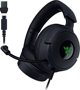 Headset Gamer Razer Kraken V4 X 7.1 Surround Microfone Cardioide Preto - RZ0405180100R