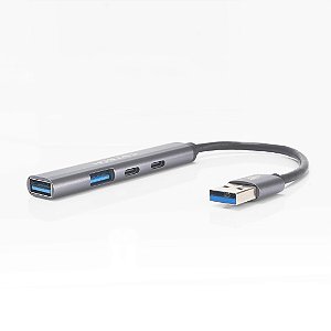 Hub USB 3.0 4 Portas 1x USB 3.0 1x USB 2.0 2x USB Tipo C 2.0 HU-330SI C3Tech