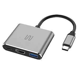 Hub Dock Usb Tipo-C 3 em 1 HDMI USB 3.0 USB-C 100w Multi - AC446