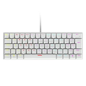 Teclado Mecânico 60% Vinik Anihi White - Switch Red - Led Rainbow - Anihiwhrd