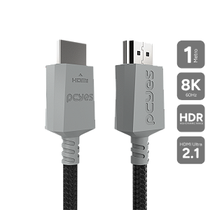Cabo Hdmi Pcyes Ultra 2.1 8K 1080/144Hz - Conector Cinza - 1 Metro - Nylon - Phu21P