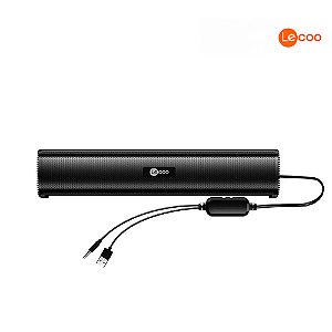 Soundbar 2.0 DS107 USB + P2 Preta Lecoo