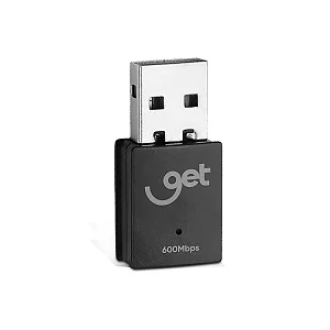 Adaptador Wi-Fi USB Get 2.4GHz e 5GHz 600Mbps