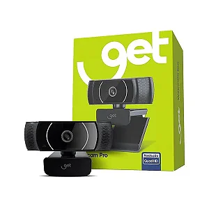 Webcam Get Pro QuadHD 2k 1440p 30fps USB com Microfone Integrado