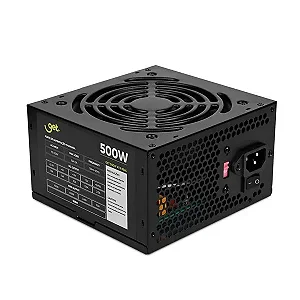 Fonte ATX 500W Real Get com Cabo de Força Bivolt Preto