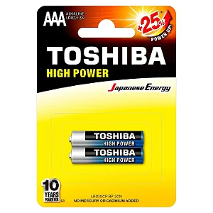 Pilha Alcalina AAA 1,5V LR03GCP (C/2 Pilhas) Toshiba