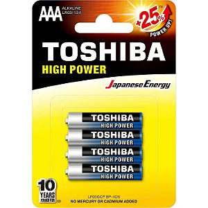 Pilha Alcalina AAA 1,5V LR03GCP (C/4 Pilhas) Toshiba