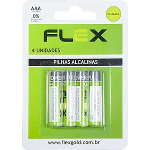 Pilha Alcalina AAA 1.5V (C/4 Pilhas) Flex