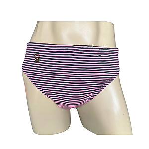 Sunga Slim Listrada Rosa e Preta