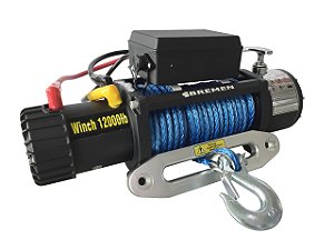 Guincho 12V 12.000LB / 5.443KG Cabo SINTETIC 26m x 3/8" IP67