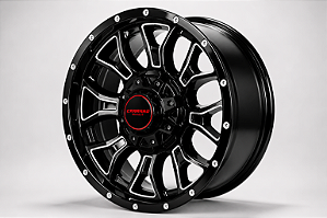 KIT 4 RODAS - DETROIT R18X9 8X165 - PRETO DIAMANTADO