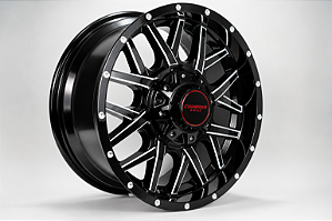 KIT 4 RODAS - PHOENIX R18X9 8X165 - PRETO DIAMANTADO