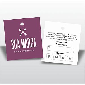 Etiquetas Tags com Verniz Total Frente (Quadrada)