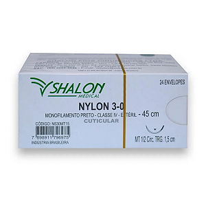 Fio Cirúrgico Nylon Com Agulha 3.0
