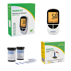 Kit Glicose Bioland Monitor + Tiras