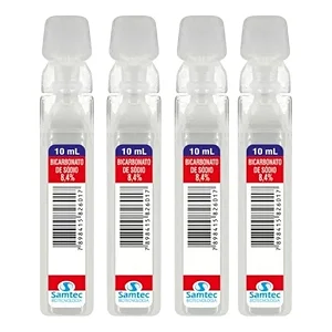 Bicarbonato de Sódio 8,4% Caixa com 200 Ampolas 10Ml SAMTEC